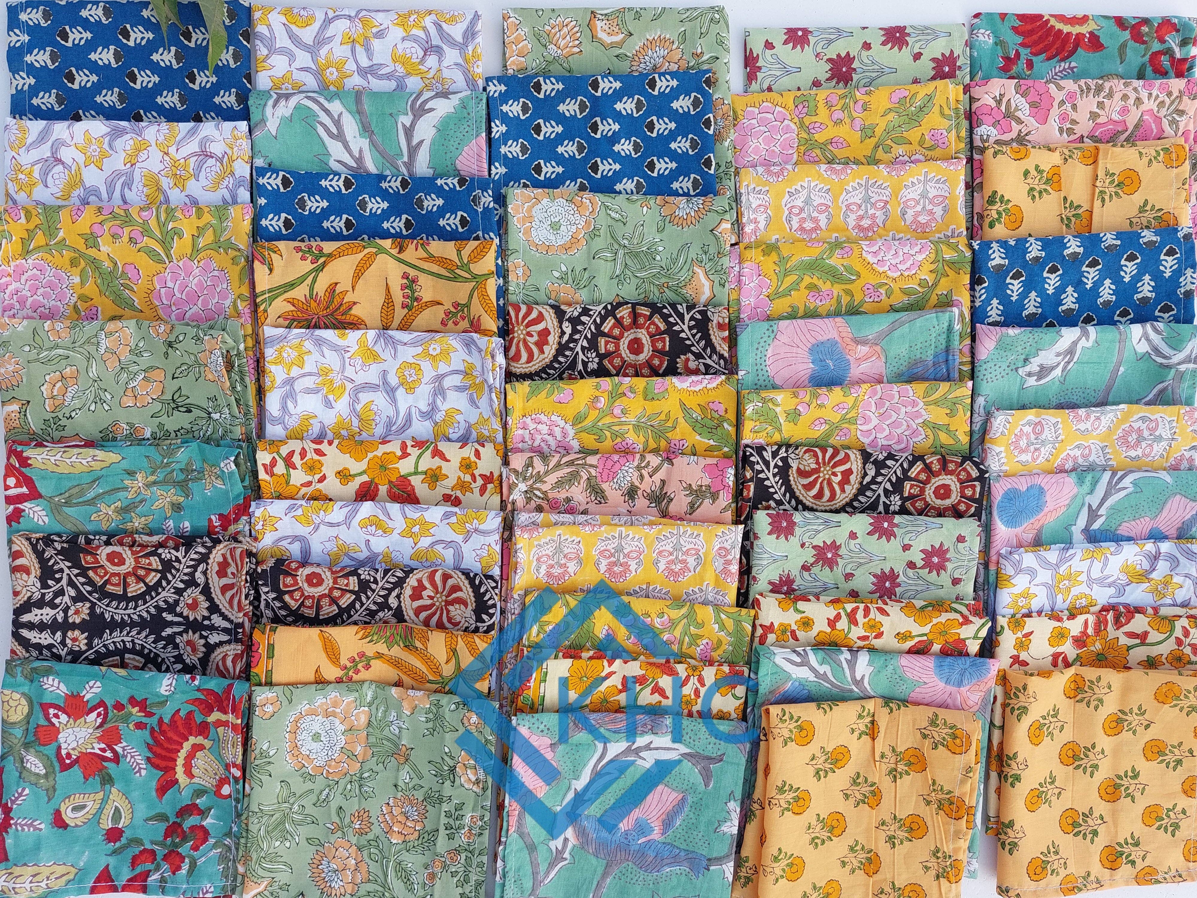 KHC – wholesale Dinner & cloth napkin – Assorted Cotton Fabric Floral Napkin Lot Of 20 Pcs4