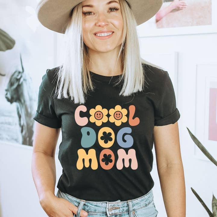 Cool Dog Mom T-shirt | Graphic Tee for wholesale by KM Clothing