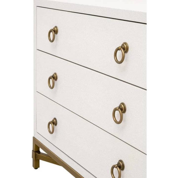 LOOMLAN - Wholesale Bedroom Furniture - Strand Shagreen 3-Drawer Nightstand7