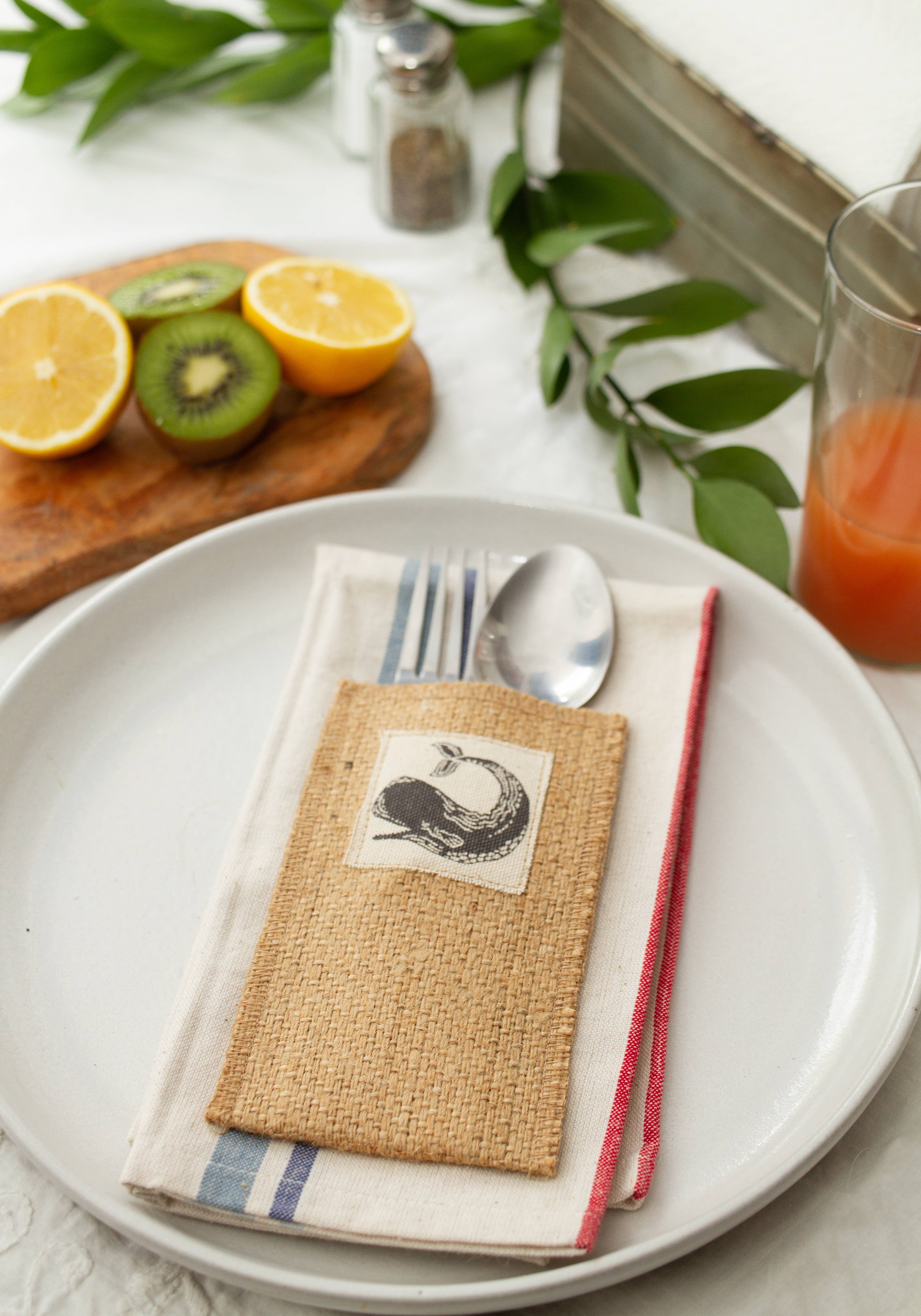 Cutlery Couture - Wholesale Dinner & Cloth Napkin - Whale Patch Coastal - Set of 81