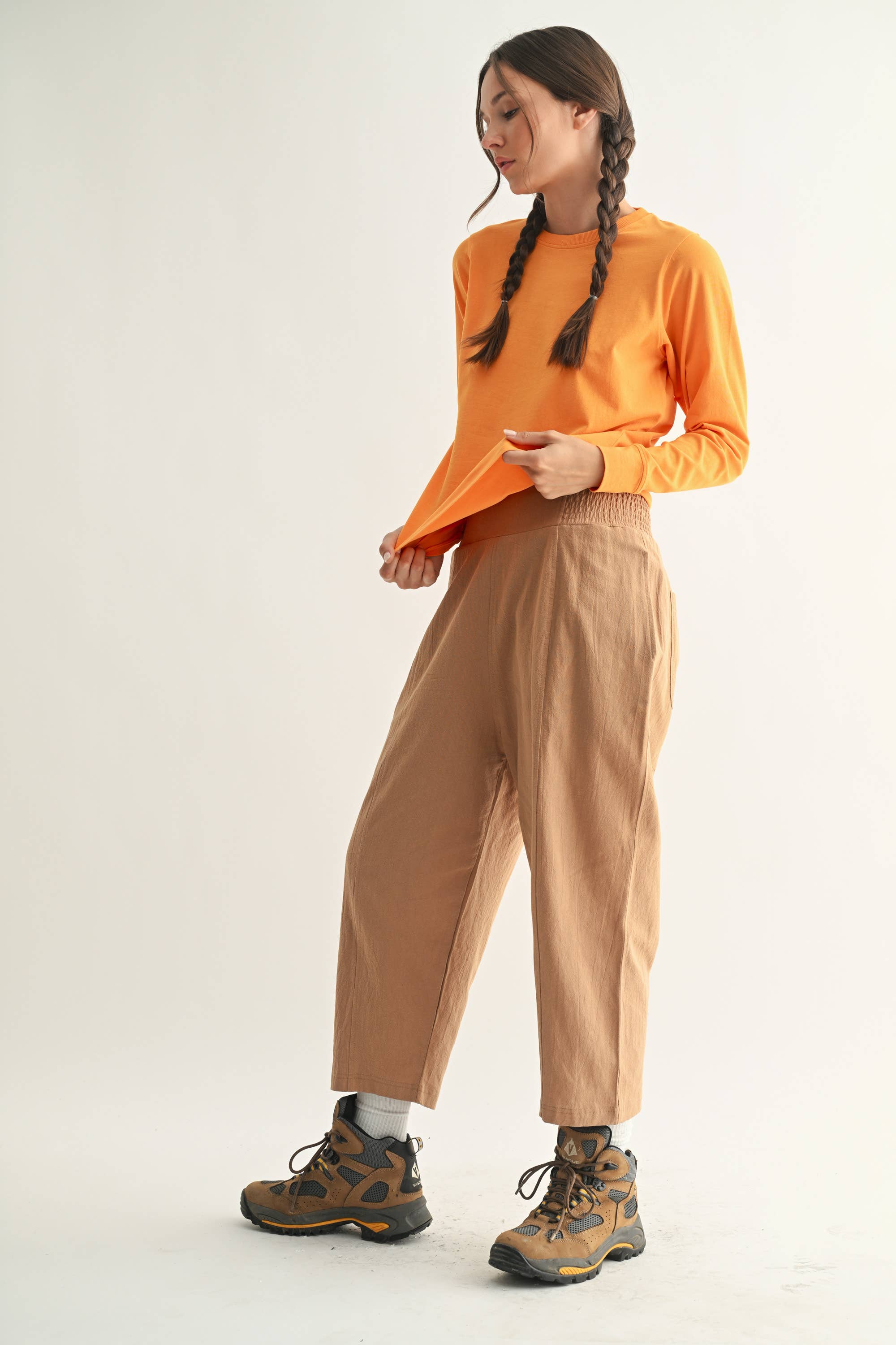 Mono B - Vendita all'ingrosso Maglietta - Donna - Maglia a Maniche Lunghe in Cotone Pima Stonewash a Taglio Ampio21