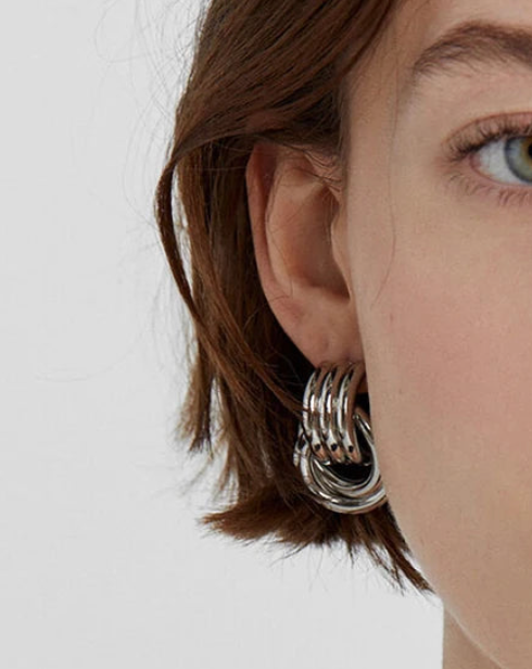 HoopLa - Wholesale Hoop Earrings - Double Knotted- Door Knocker- Two Tone Earring4