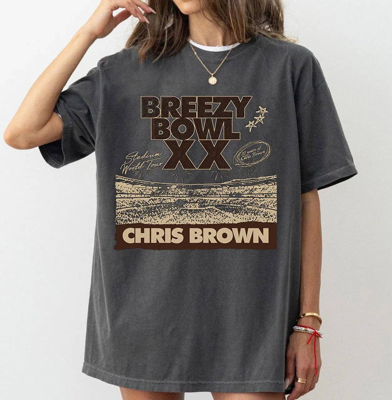 TheKingShirt - Wholesale Graphic Sweatshirt - Women's - Breezy Bowl XX Tour Unisex T-Shirt, Chris Brown Album Tour0