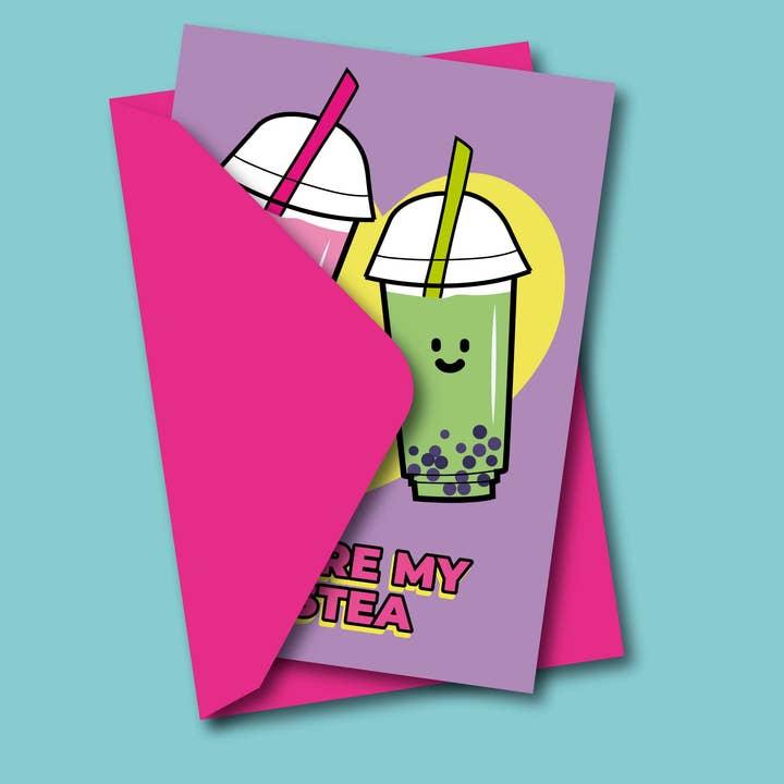 Studio Soph - Wholesale Friendship Card - You're My Bestea Bubble Tea Friendship Greeting Card