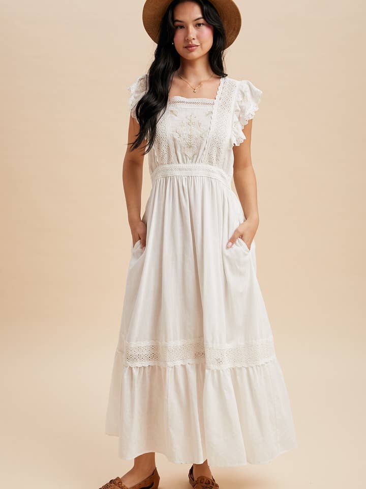 MAXI CON ENCAJE BORDADO para venta al por mayor de In Loom