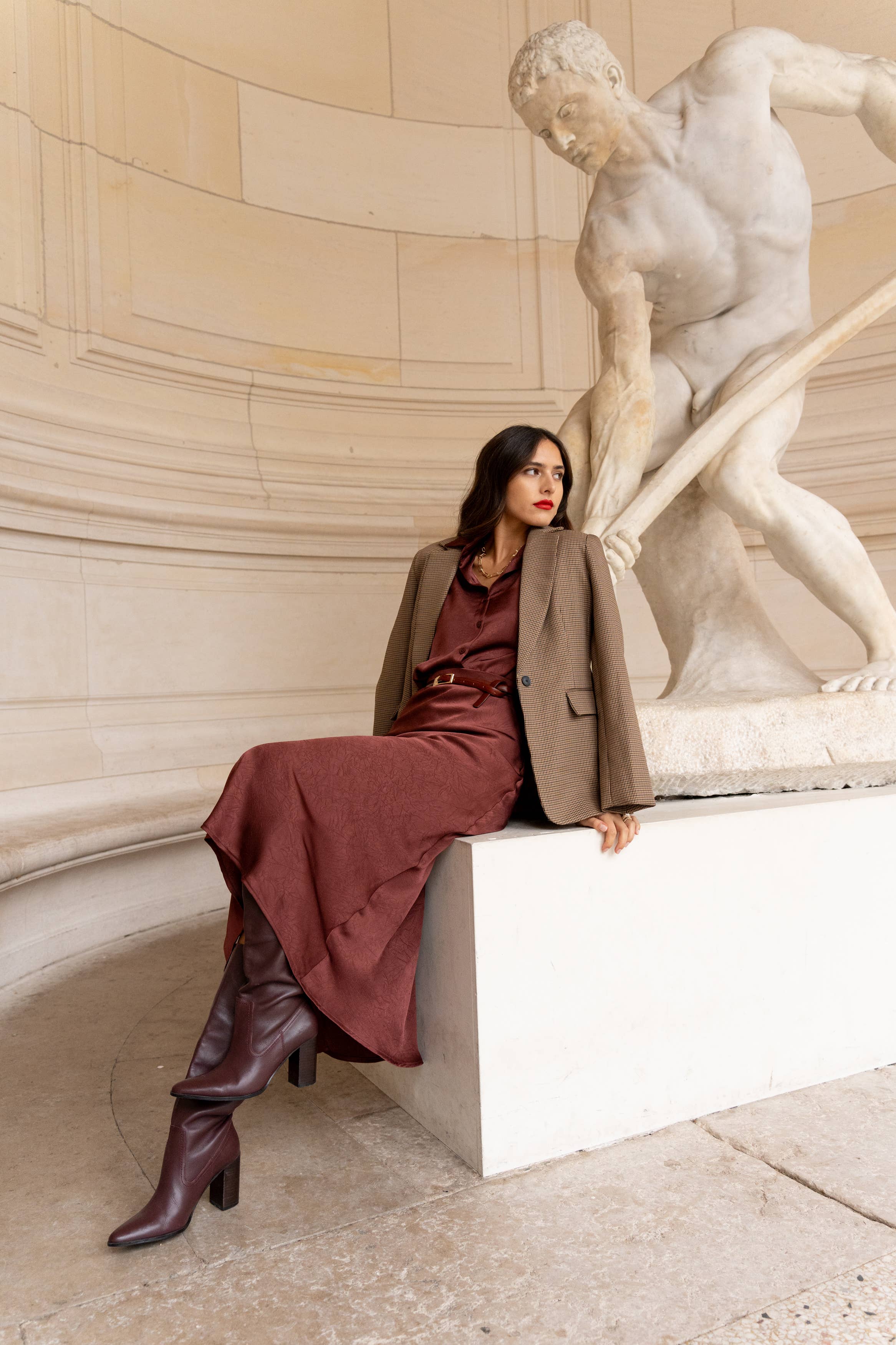 LULUMARY - Vente Jupe – femme - Jupe satinée SK8565