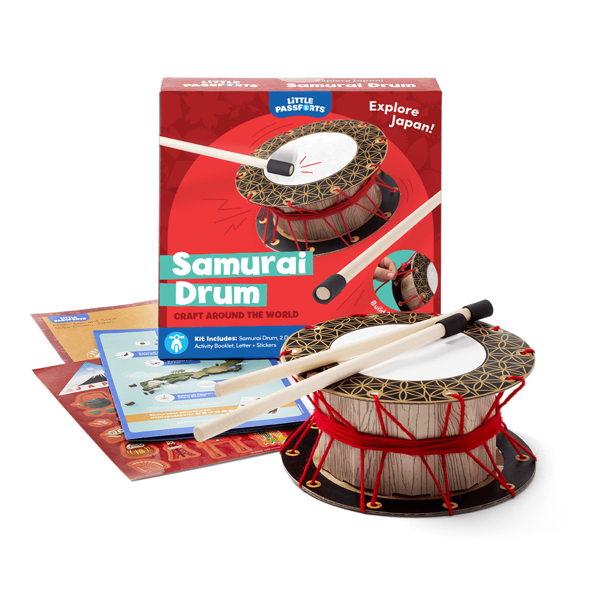 Little Passports Inc - Wholesale DIY Craft Kit - Kids - Craft Around the World: Samurai Drum0