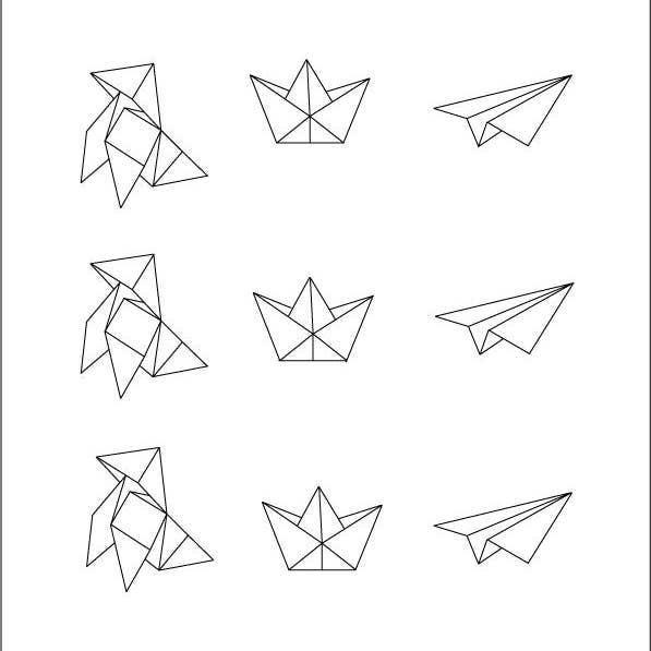 encredelicate - Vente Tatouages temporaires - Tatouages temporaires de bateau, cocotte et avion en papier1