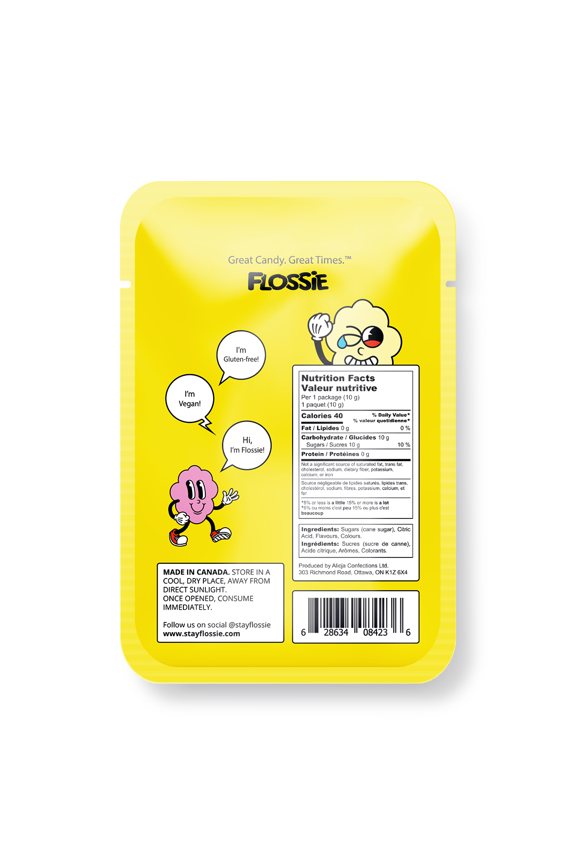 Flossie - Wholesale Cotton Candy - Sour Lemon Cotton Candy1