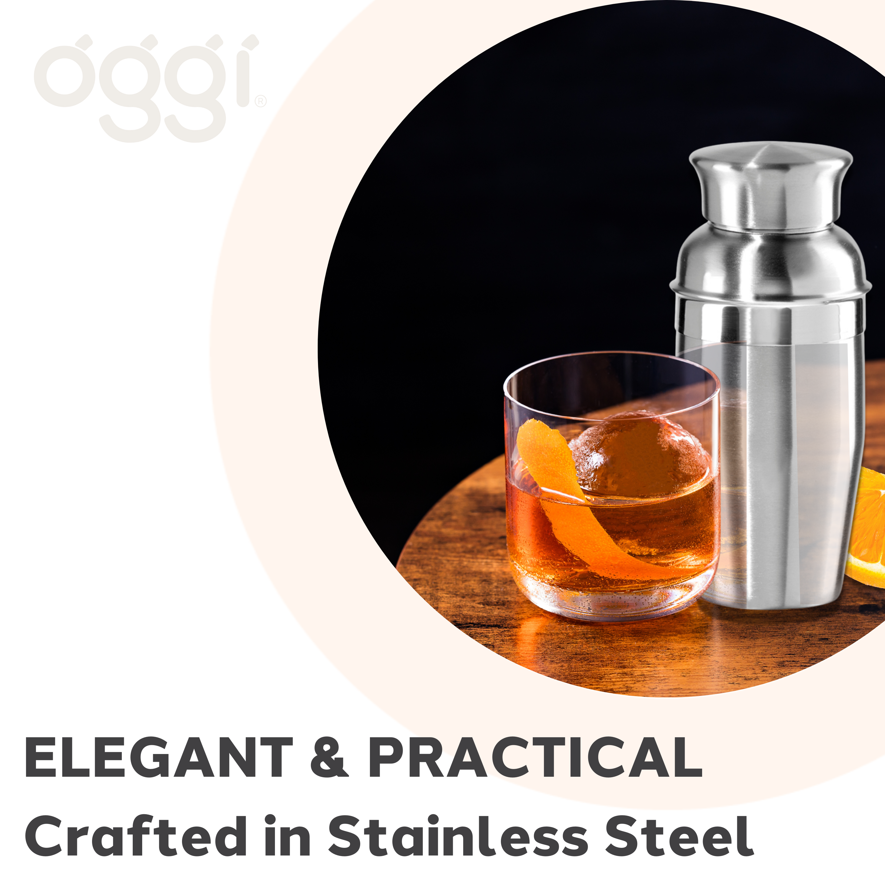 Oggi - Wholesale Cocktailshaker - Cocktailshaker - Mini, 10oz Roestvrij Staal3