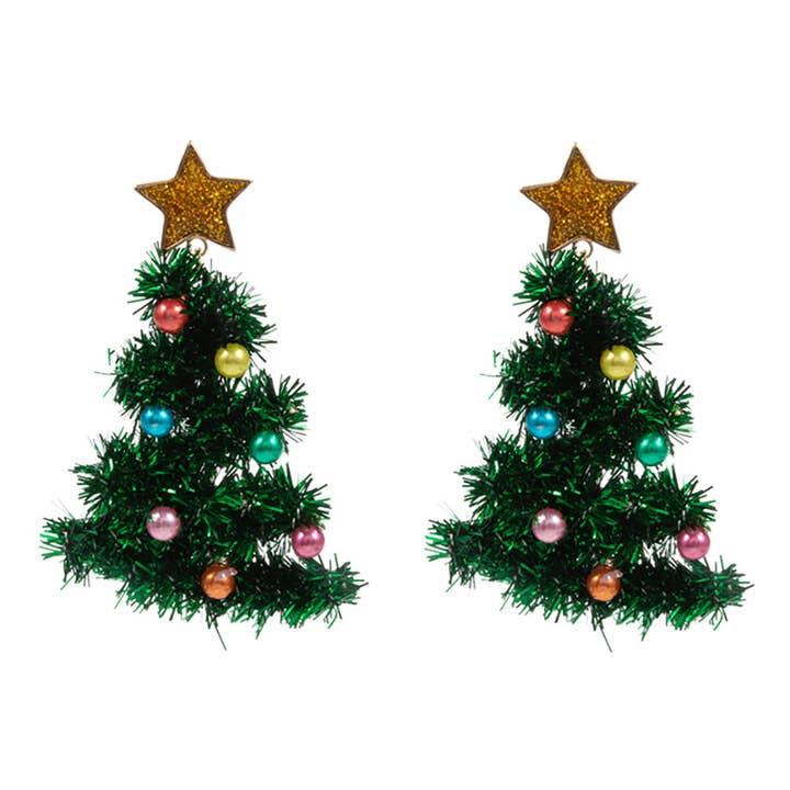 Sensibling Corp. - Wholesale Dangle Earrings - Tinsel Christmas Tree Earrings6