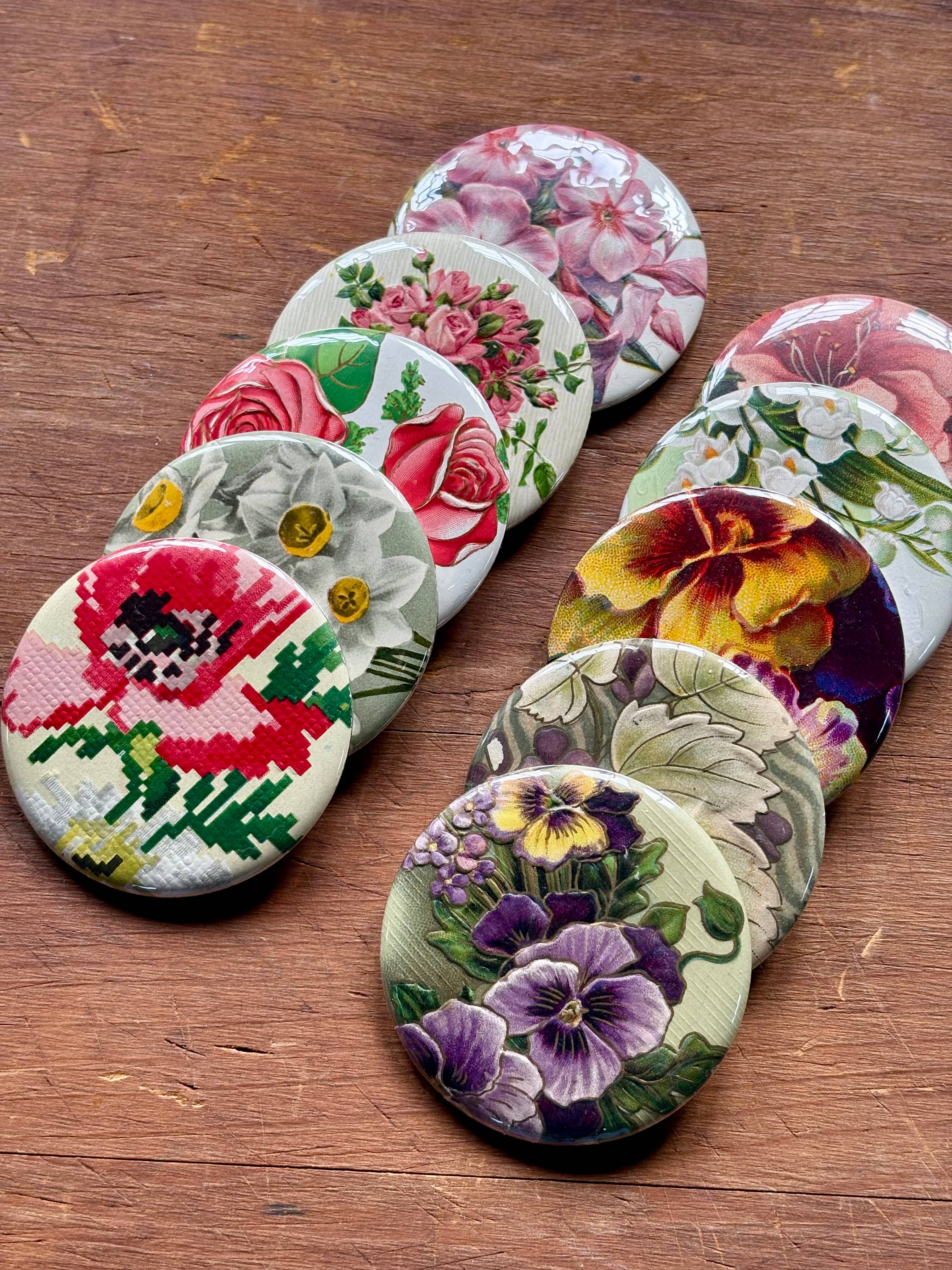 joeyfivecents - Wholesale Compact Mirror - Pocket Mirrors - flowers, cottagecore valentines mothers day4