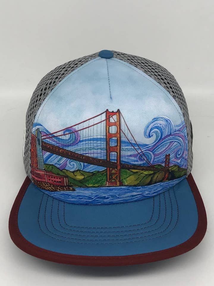 Golden Gate Bridge - Casquette Trucker Boco Trail pour la vente par Heidi Garner Studio
