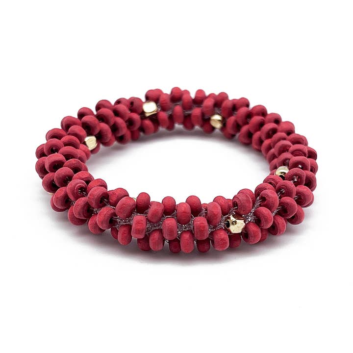 Sachi Chromatic Hues Rope Bracelet - Red for wholesale by Anju Jewelry