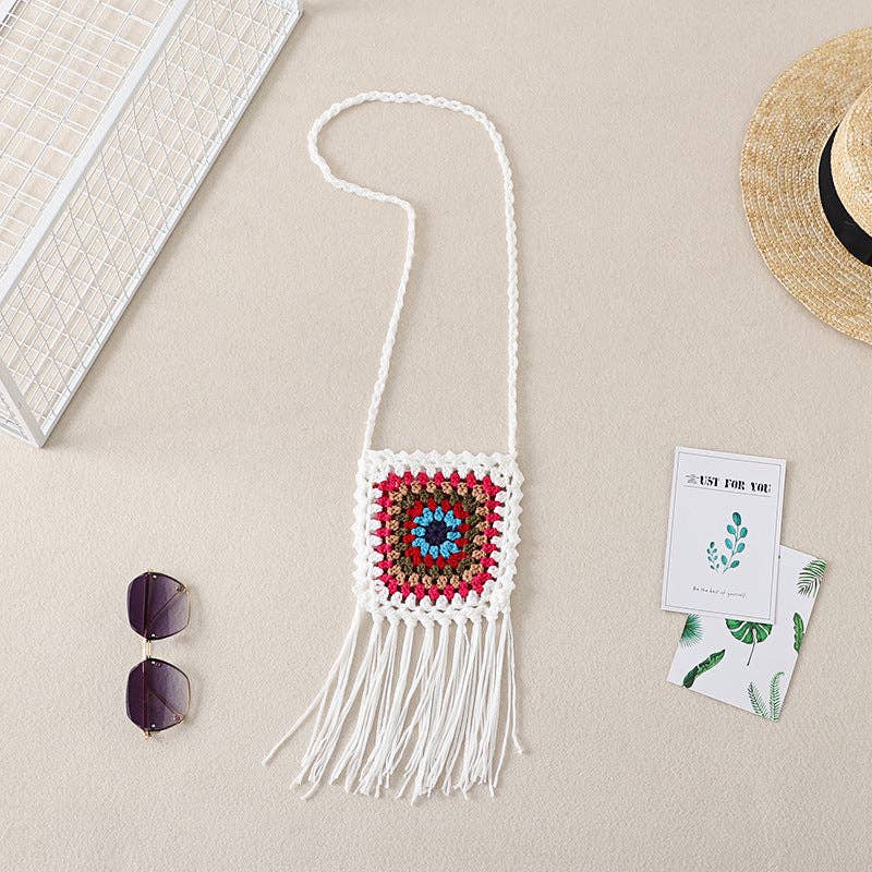 ShieldChic - Wholesale Crossbody Bag - Women's - Crochet Granny Square Bag Hand-Hooked Cotton Bag3