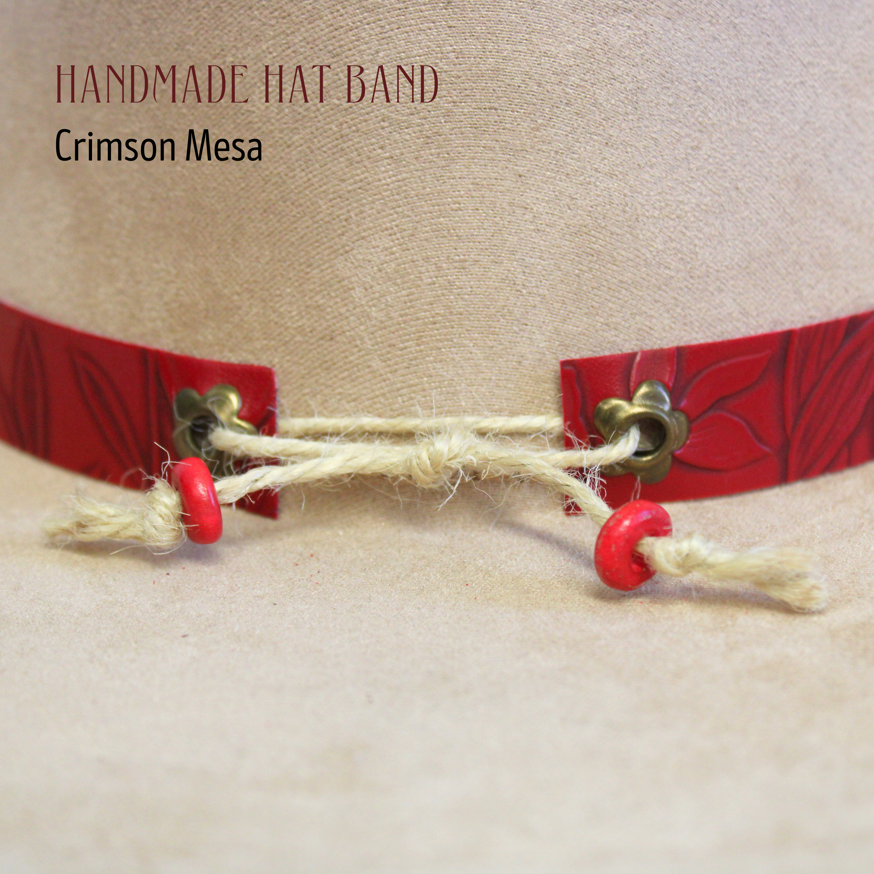 Wildflowers and Barley - Wholesale Hat Accessory - Women's - Crimson Mesa Handmade Adjustable Hat Band1