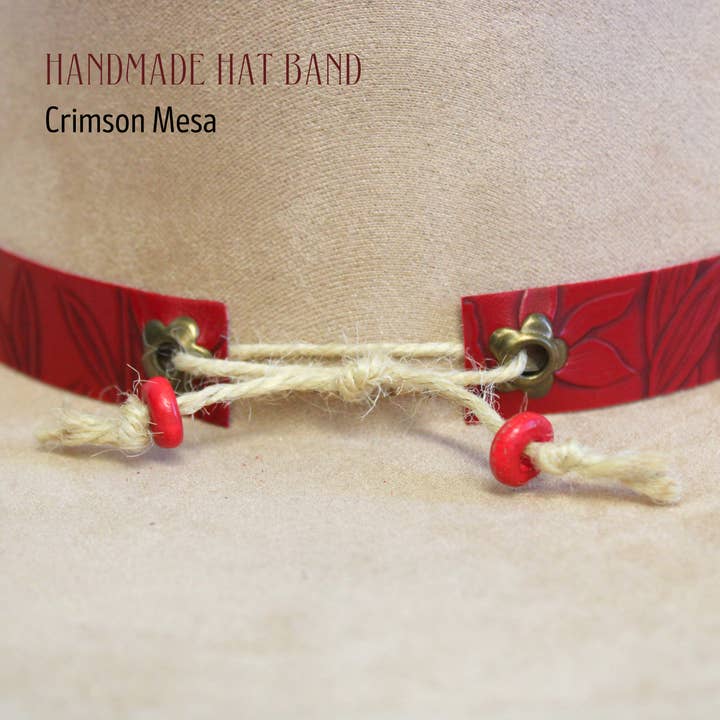 Wildflowers and Barley - Wholesale Hat Accessory - Women's - Crimson Mesa Handmade Adjustable Hat Band1