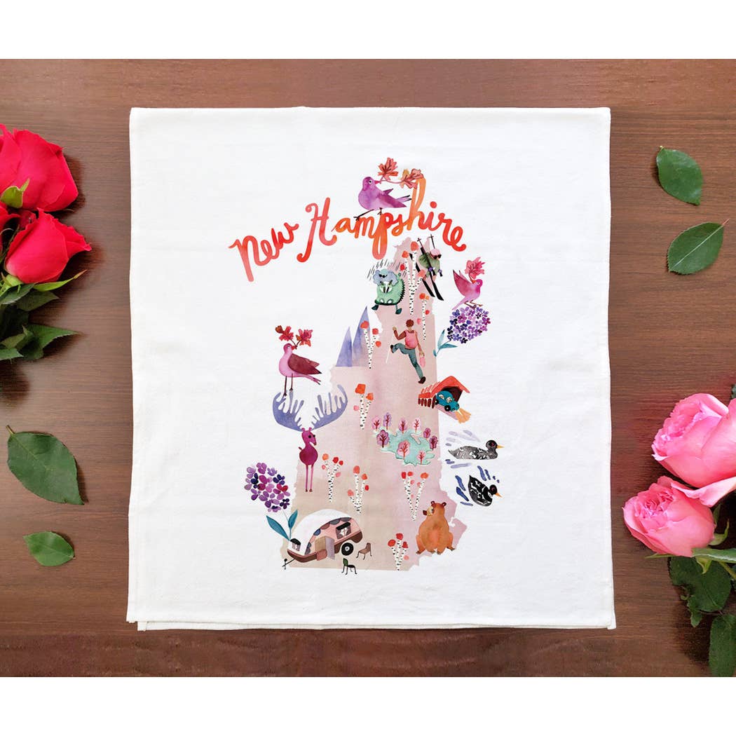 Allport Editions - Vente Torchons - Série de serviettes avec cartes à l'aquarelle - découvrez les 28 États !10