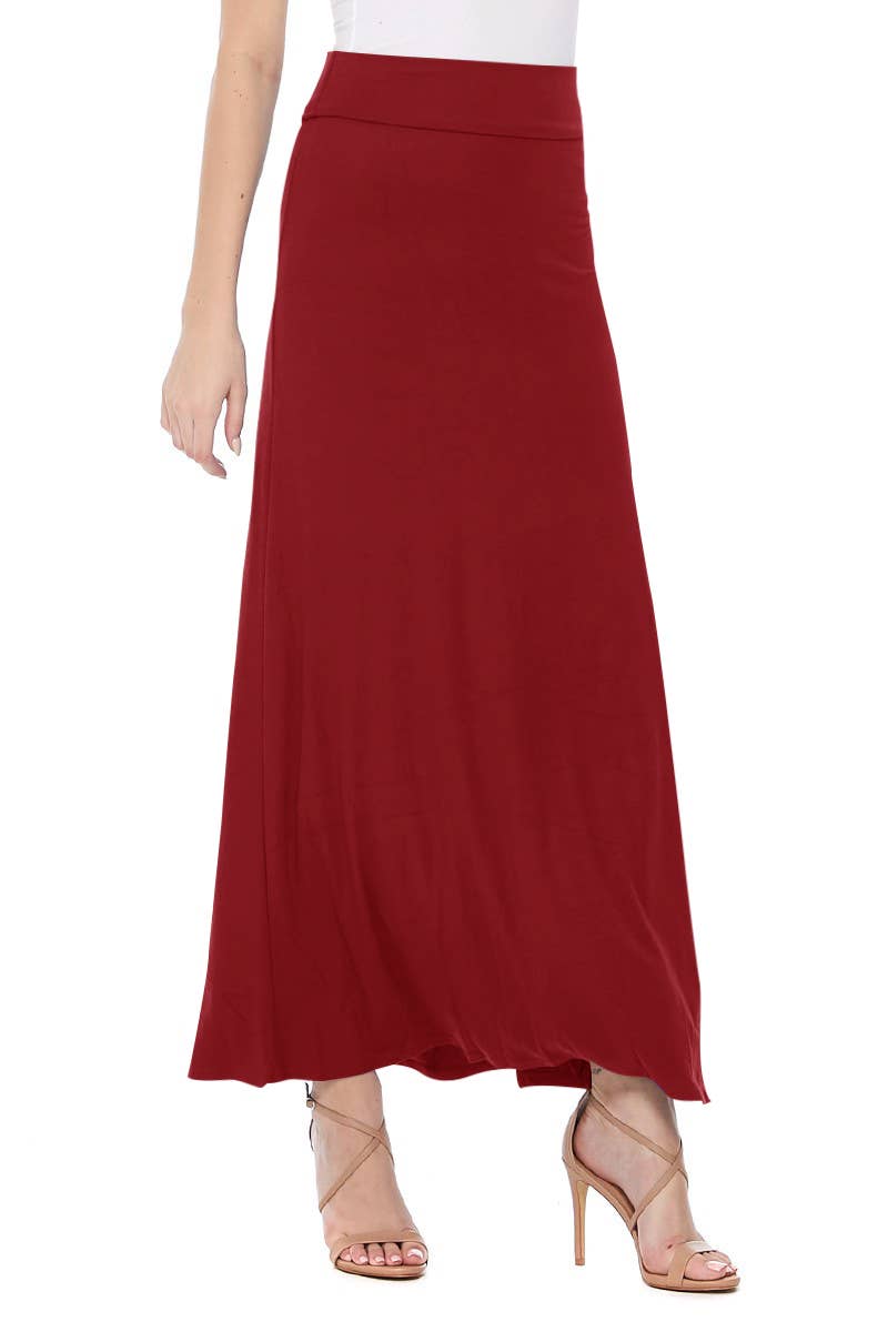 MOA COLLECTION - Wholesale Skirt - Women's - Women's Maxi Length Loose Fit Solid Skirt17