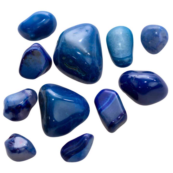 Down To Earth - Wholesale Spiritual Stone/Crystal - Blue Agate Tumbled. 1lb.4