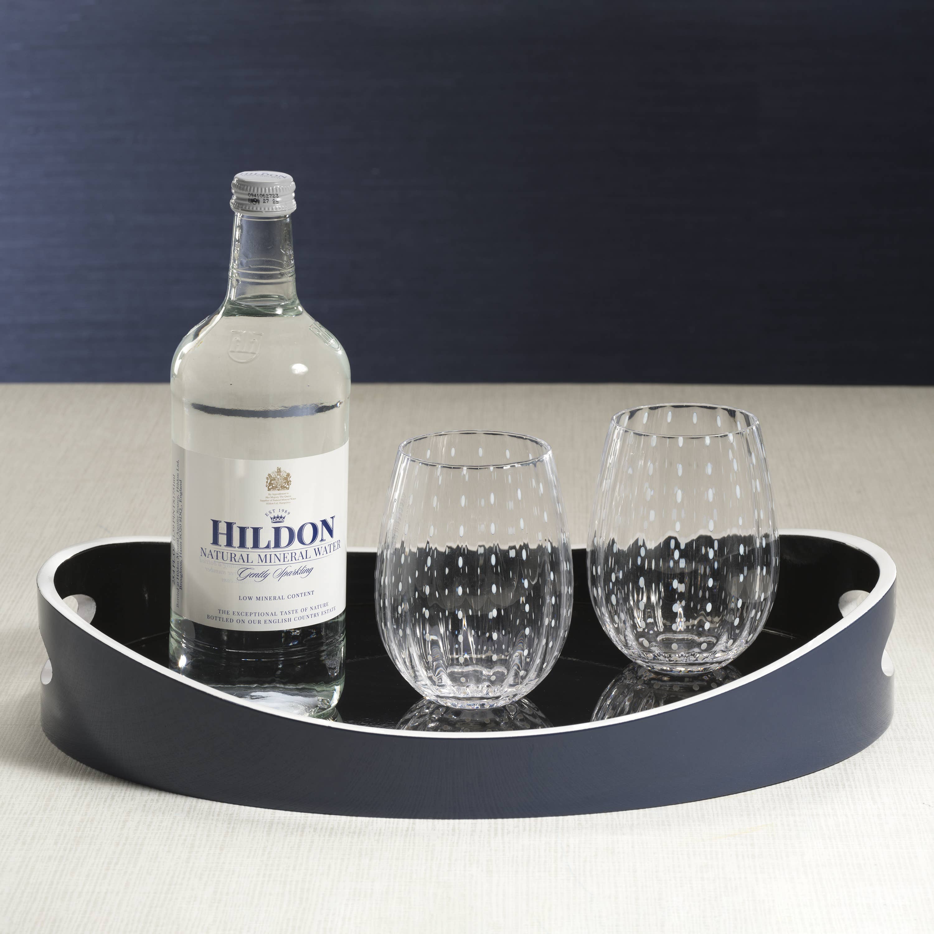 Zodax – wholesale Cocktail/liquor glass – Portofino White Dot Tumbler10