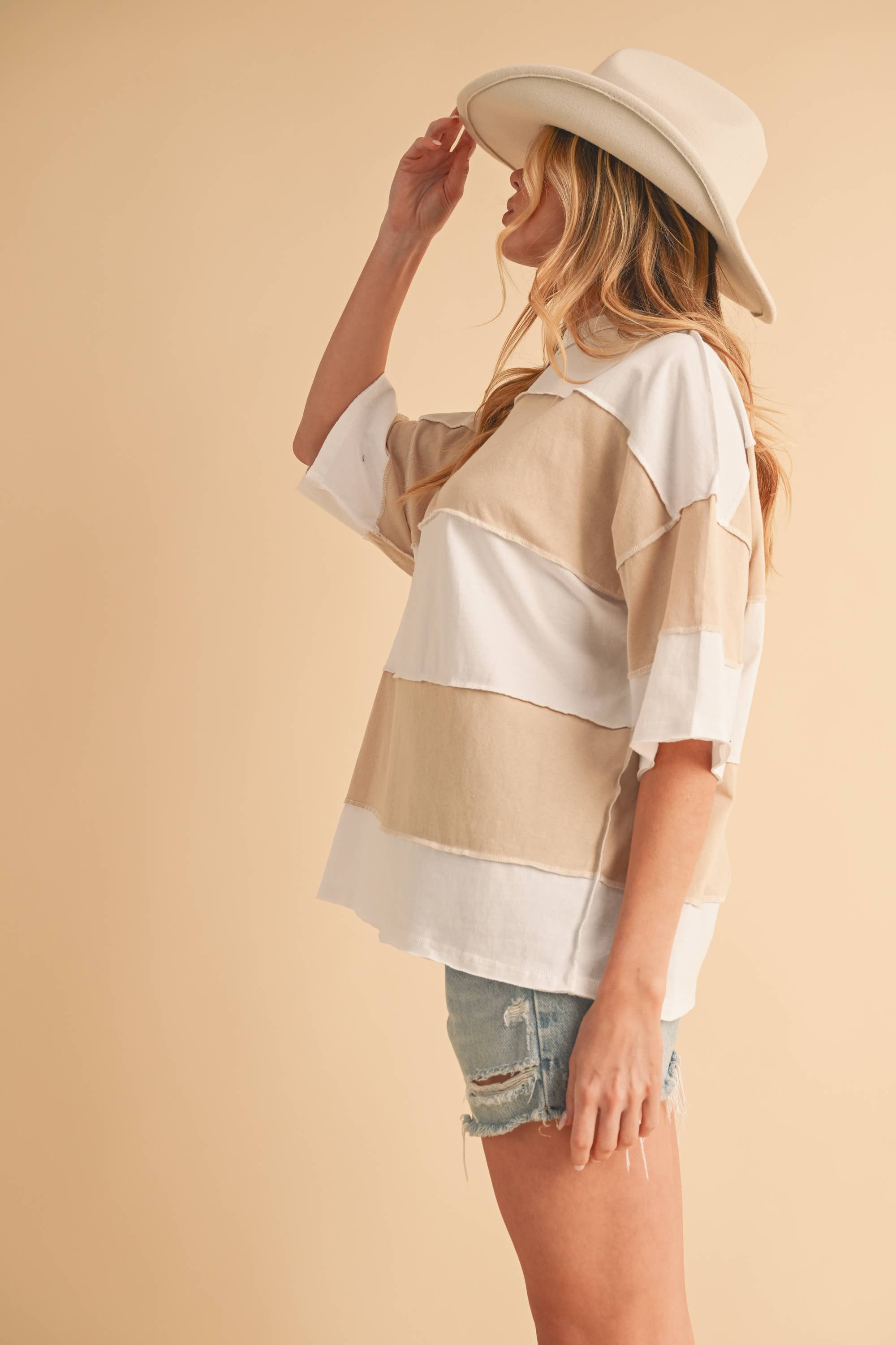 AEMI + CO - Wholesale Knit Top - Women's - 8417FN Polly Color Block Top20