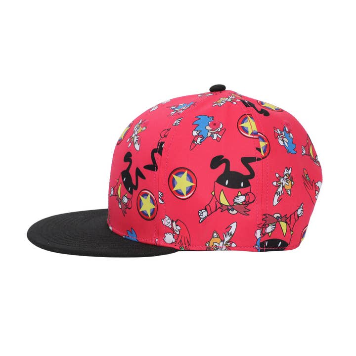Bioworld Merchandising - Wholesale Flat Brim Cap - Unisex - Sonice The Hedgehog Sublimated Aop Poly B15 Snapback1