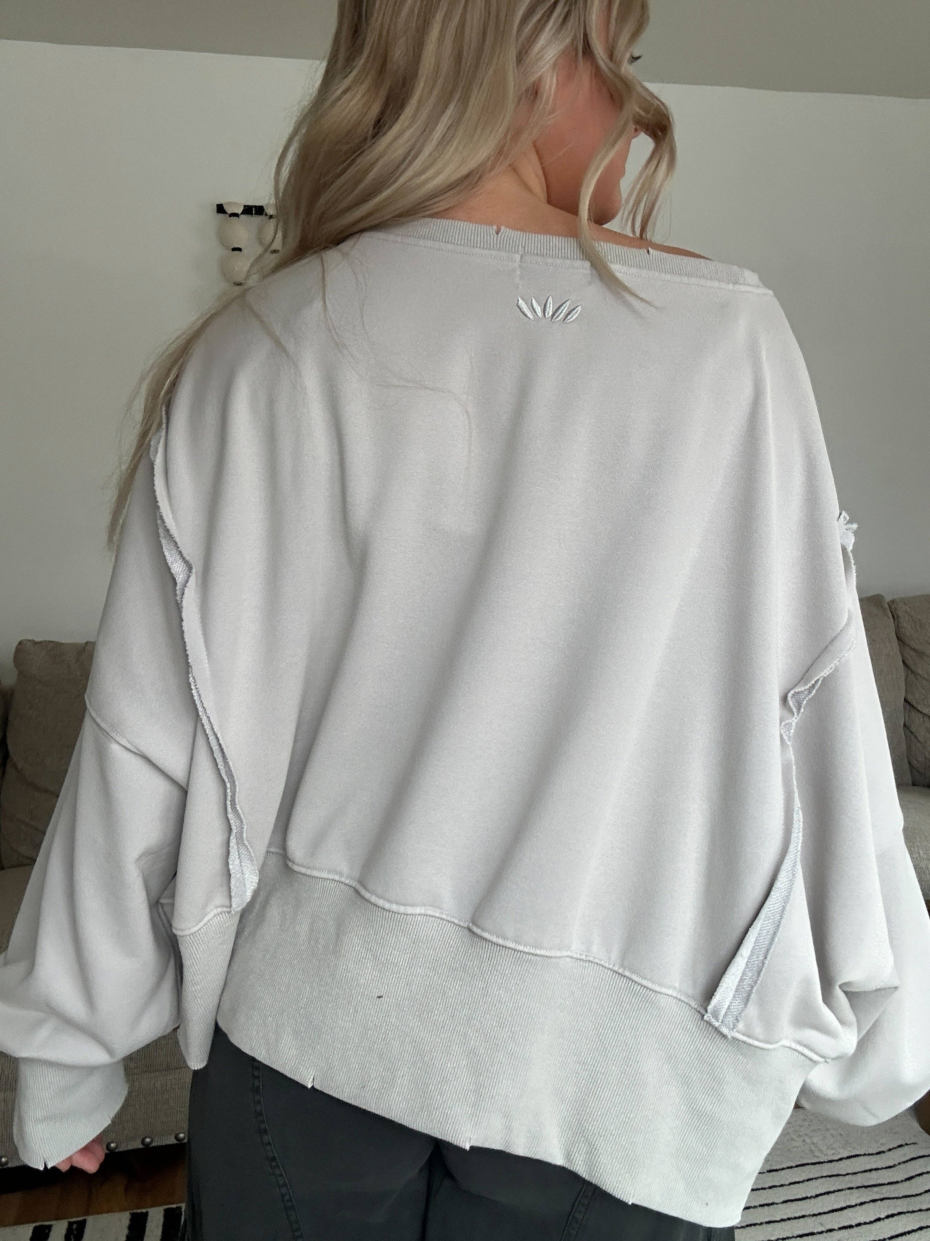 Attire Focus - Vente Sweat-shirt – femme - Sweat-shirt court surdimensionné bohème délavé minéral9