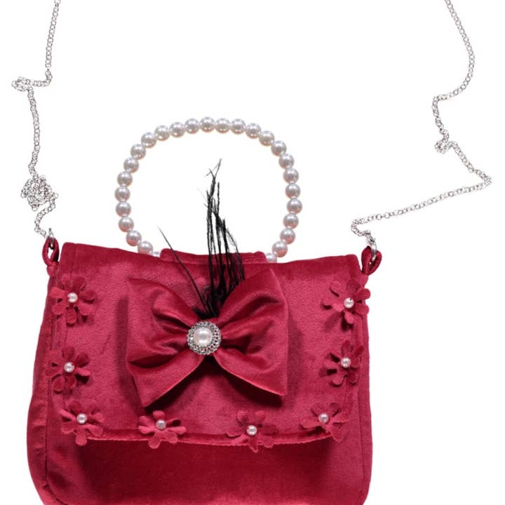 Piccola Speranza - Wholesale Crossbody Bag - Kids - Bolsa em veludo vermelho0