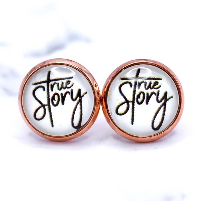 True Story Photo Stud Earrings for wholesale by Daydreamer Designs