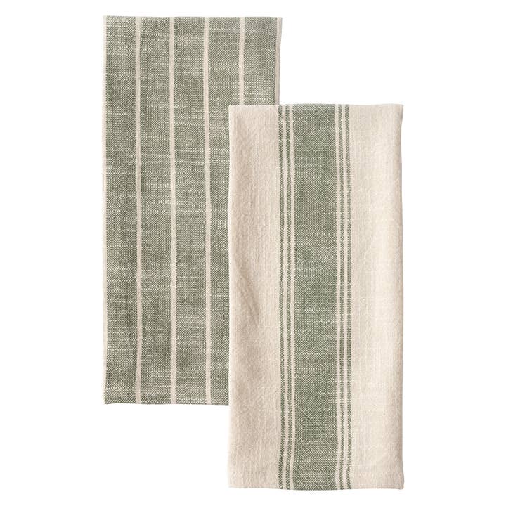KAF Home - Wholesale Tea Towel - Firenze Set Of 2 Natural Slubbed Kitchen Towels, 18" x 28"