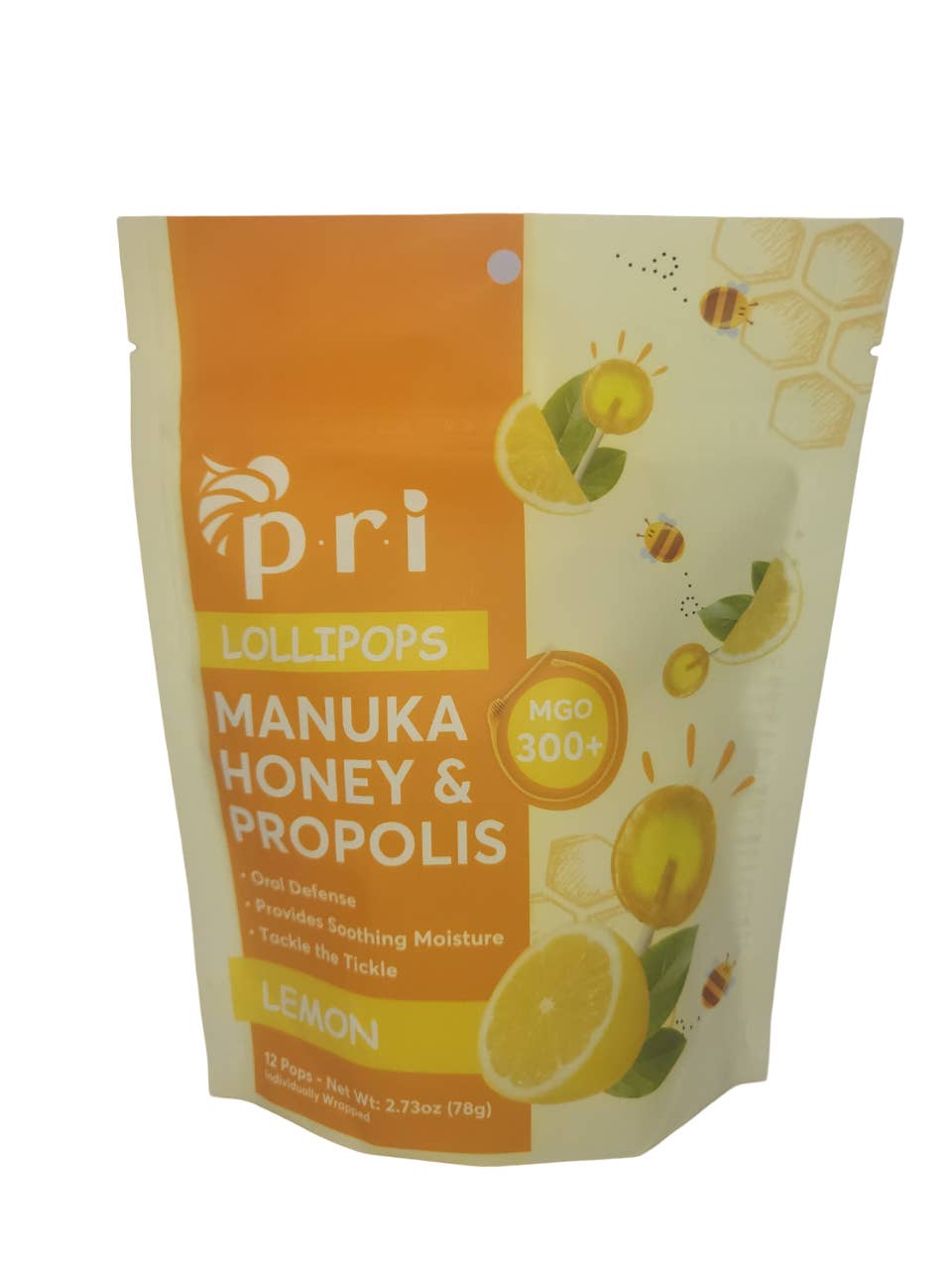 Pacific Resources - Wholesale Lozenges/Cough Drops - Manuka Honey & Lemon Lollipops - 2.73OZ