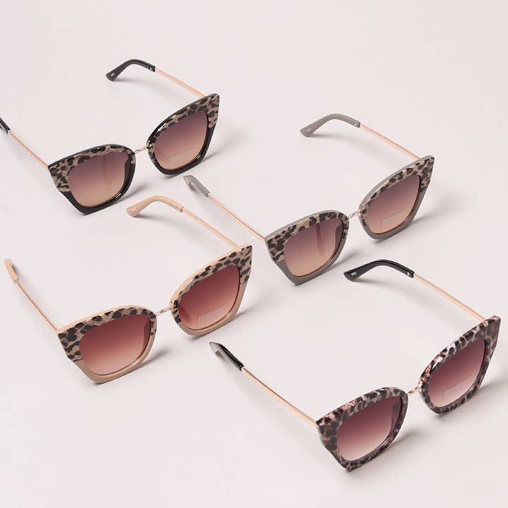 ASSORTED Leopard Print CatEye Sunglasses for wholesale on Faire