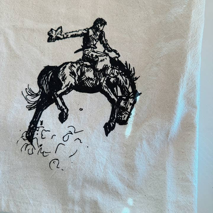 Western Rodeo Horse Kitchen Towel-Customizable for wholesale by Loose Cinch