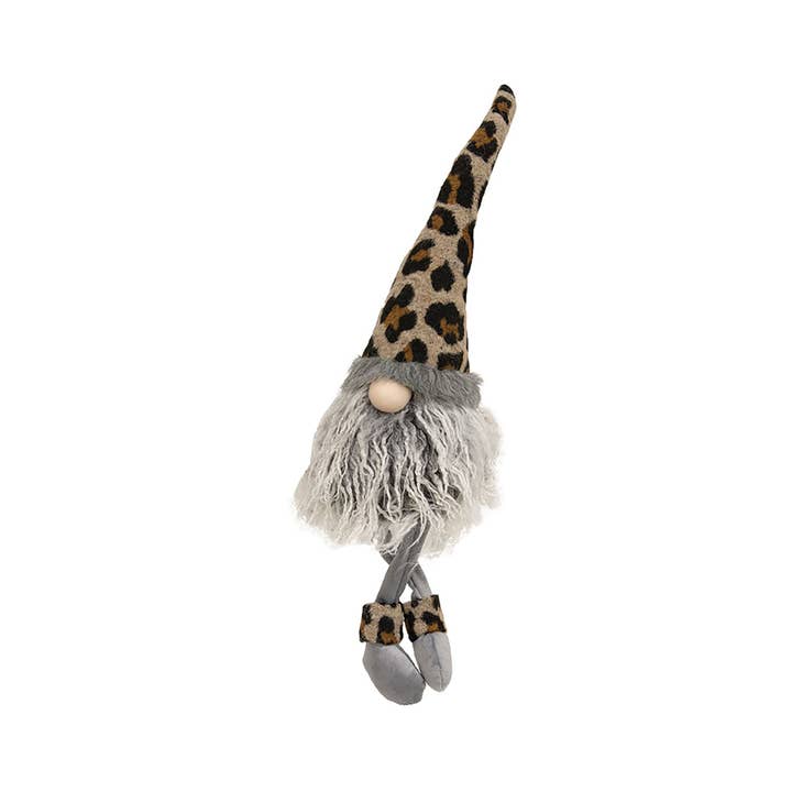 Bright Ideas - Wholesale Christmas Decoration - Leopard Print Dangle Leg Gnome