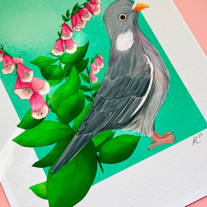 Pixiecraft - Wholesale Art Print - Wood Pigeon Art Print- British Wildlife Illustration7
