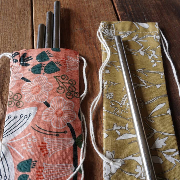 Muddy Boots Maker - Wholesale Pouch – Women’s - Cutlery / Straw Drawstring Bag / Pouch - Milkflower Blue1