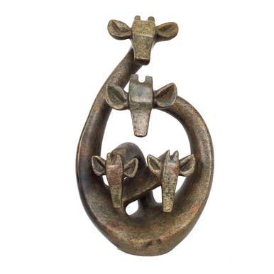 Mbare Home + Gift - Wholesale Sculpture - Abstract Giraffe Family of Four - 10"