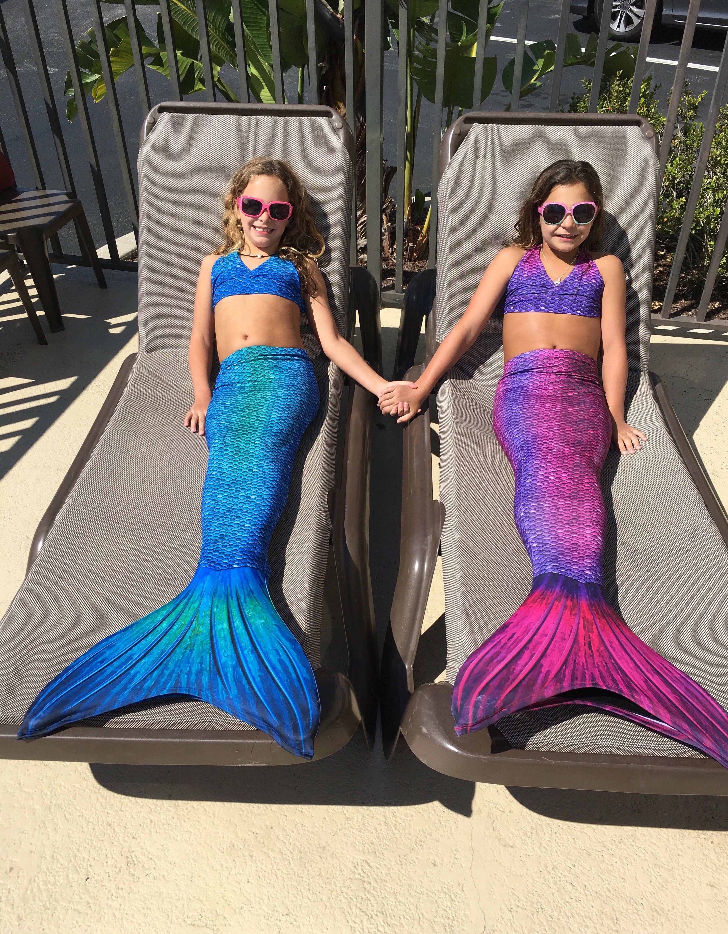 Sun Tail Mermaid - Wholesale Beach/Pool Toy - Kids & Baby - Bali Blush Mermaid Tail + Monofin Set clothing for kids, girls, teens, and women (pool toy)5