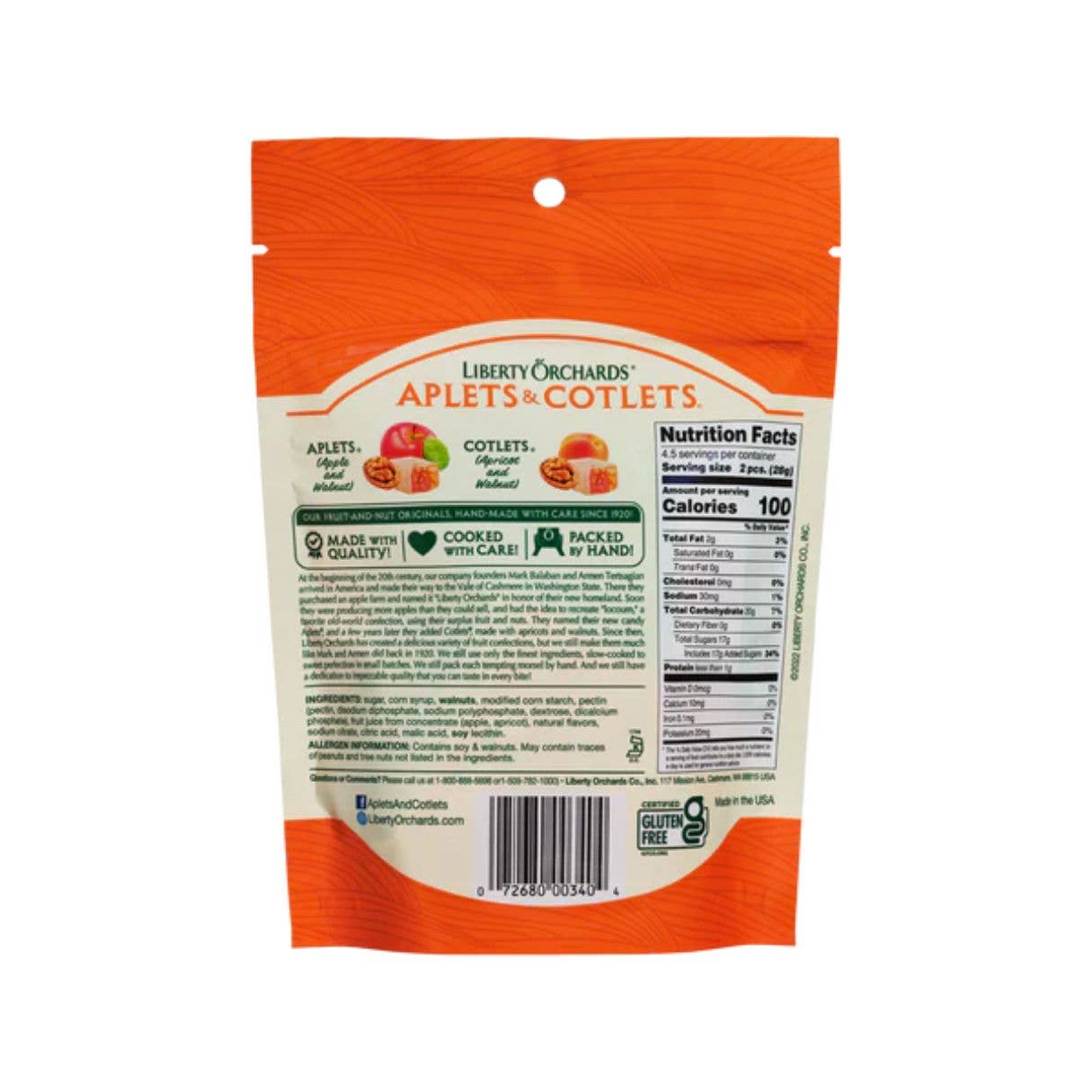 I Got Your Candy - Wholesale Hard Candy - Liberty Orchards Aplets & Cotlets Peg Bag 4.5oz - 9ct1