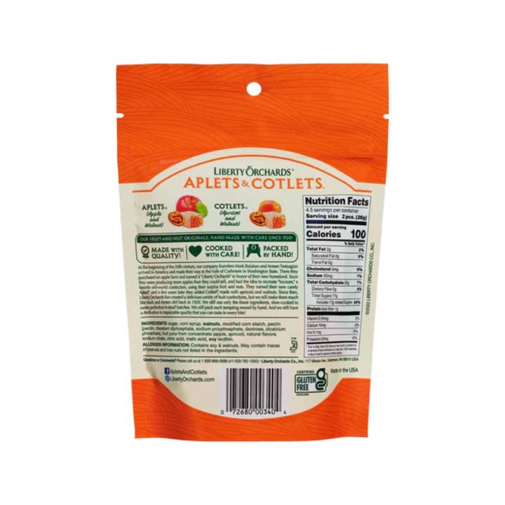 I Got Your Candy - Wholesale Hard Candy - Liberty Orchards Aplets & Cotlets Peg Bag 4.5oz - 9ct1