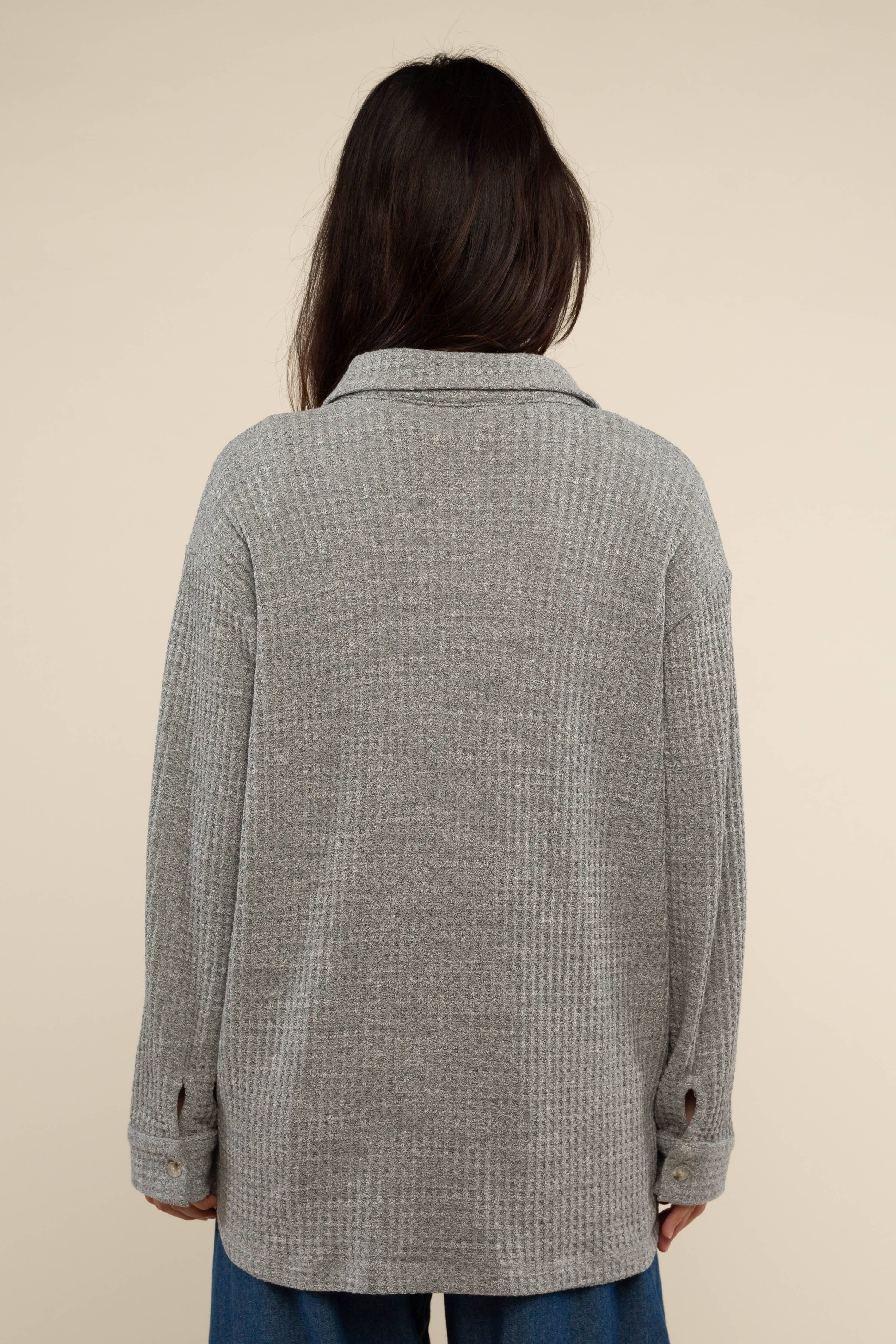 H Grey Shore Deadstock Waffle Button Down Shirt for wholesale on Faire3
