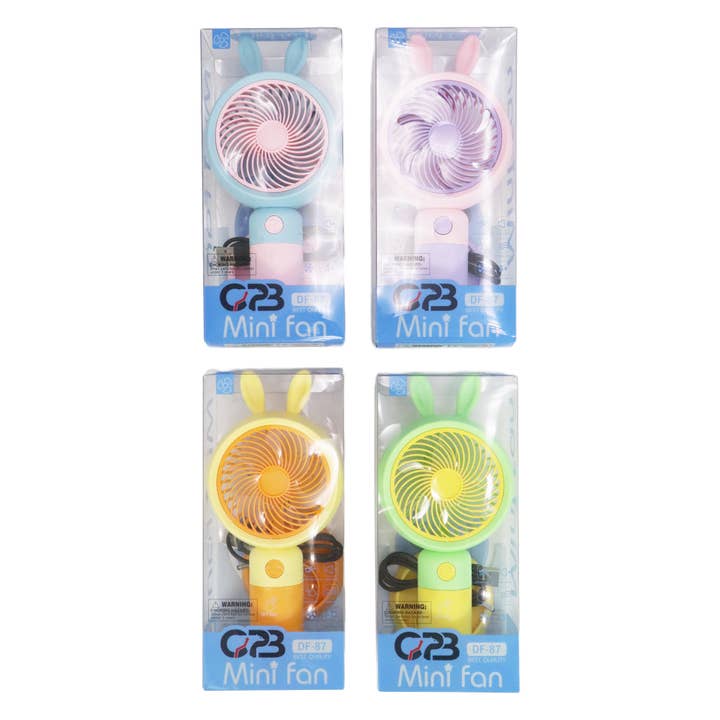 Cap Zone – wholesale Elektrisk handfläkt – Bunny Ear Matte Pastell Handhållen Elektrisk Fläkt - 12 st4