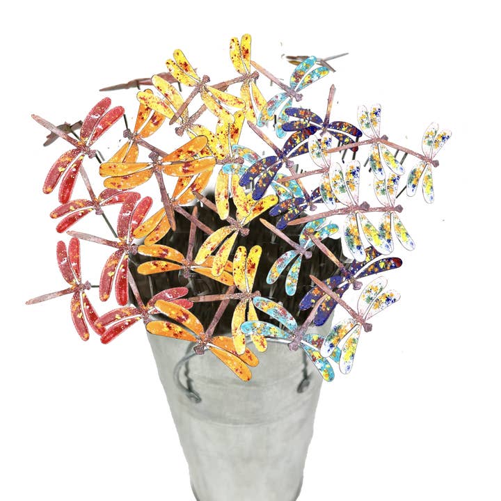 Small Copper Enamel Dragonflies - Display Set with Bucket for wholesale by Clever Goods by Annabelle Noel Designs