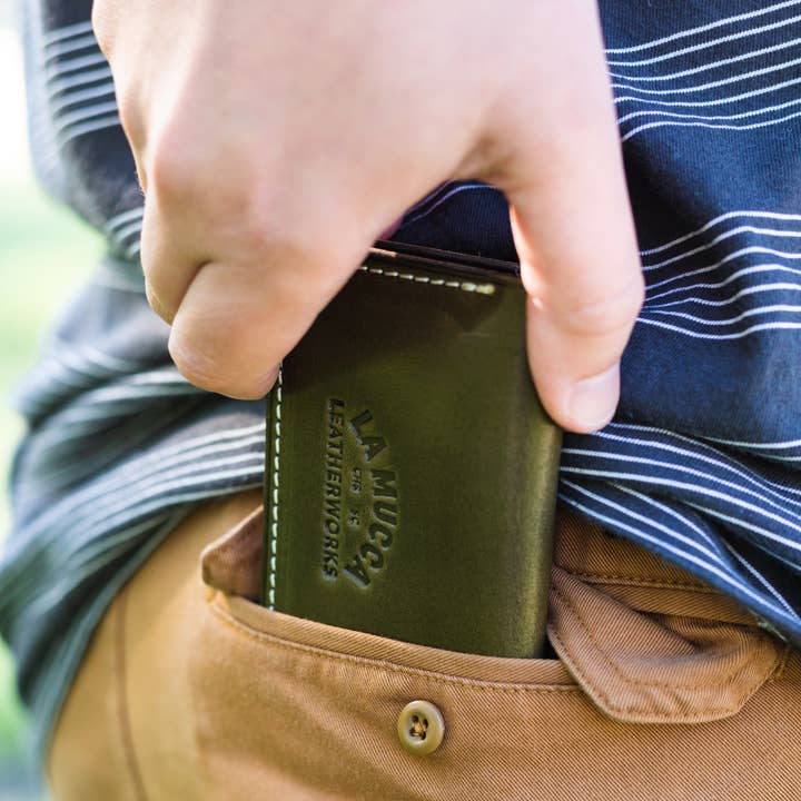 Tweevoudige portemonnee met twee sleuven voor wholesale door La Mucca Leatherworks