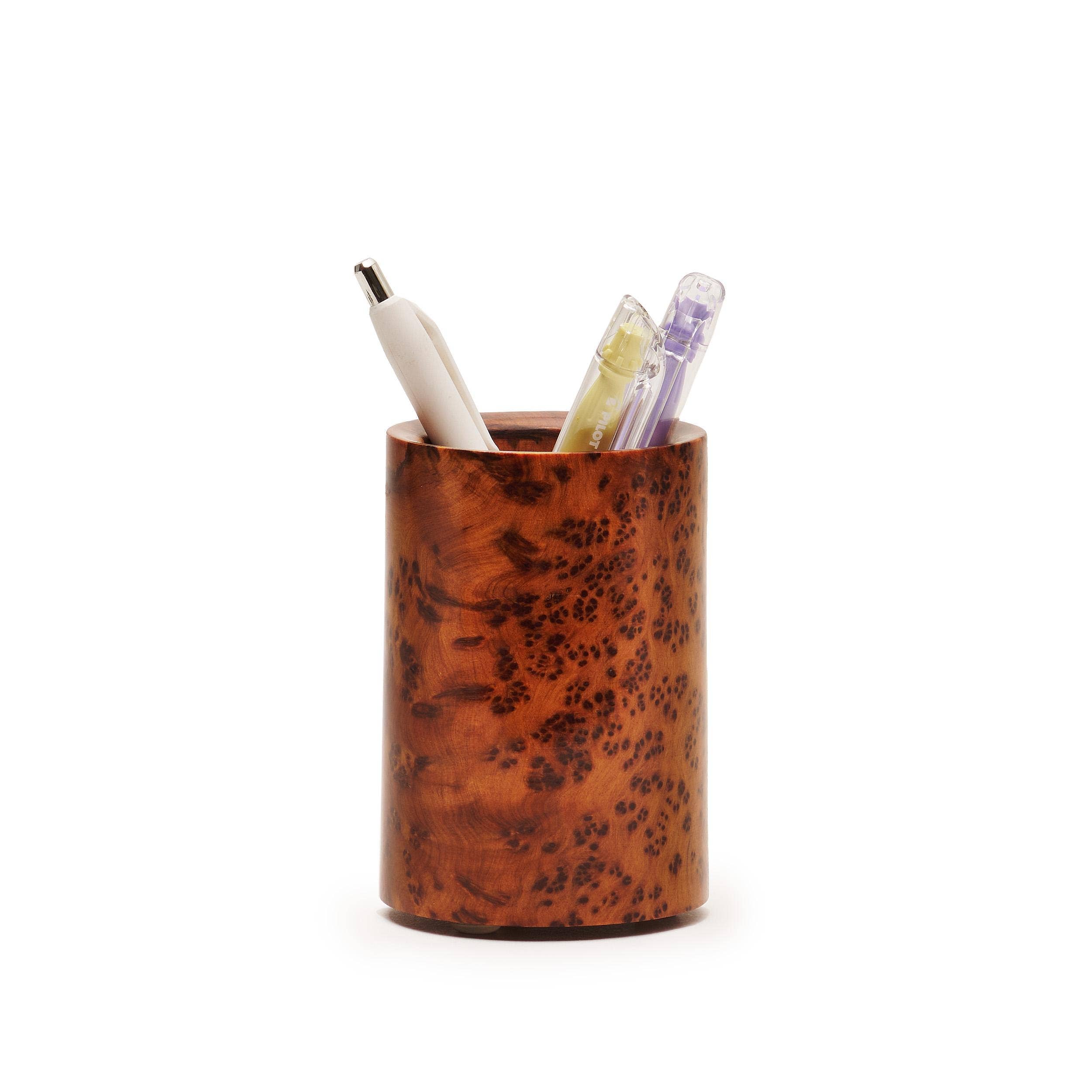 Yemma Goods - Wholesale Pen & pencil holder - Thuya Wood Burl Wooden Pen Holder For Office