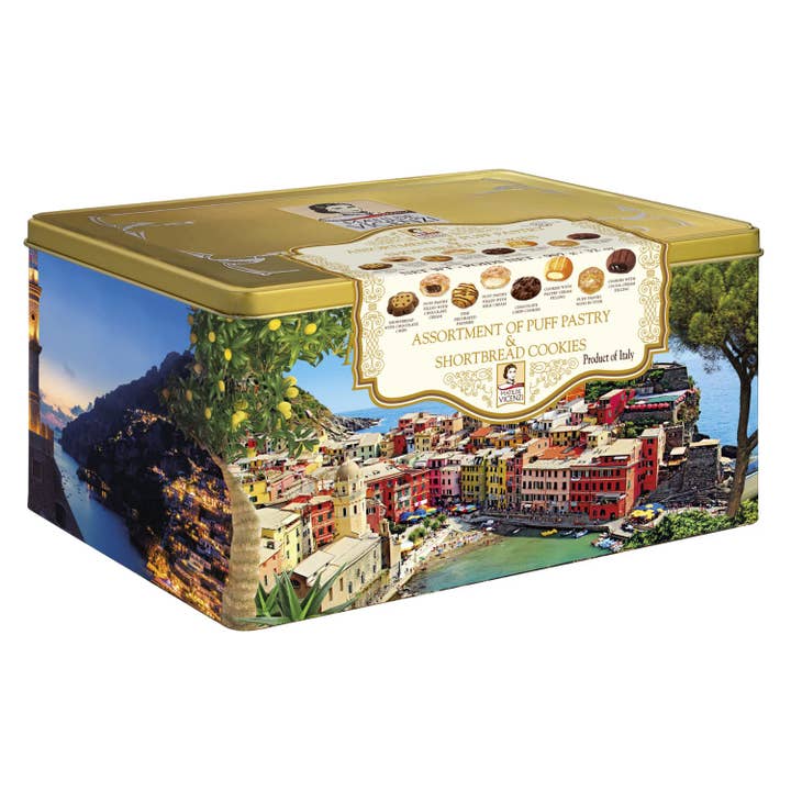 Mediterraneo Gift Tin, Selected Pastries Made In Italy, 32oz for wholesale by Vicenzi USA Inc.