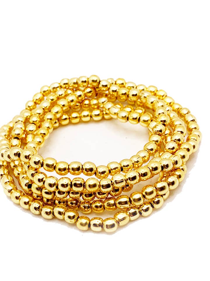 Christian 24K Copper Plated Beaded Bracelet Set for wholesale by Hila