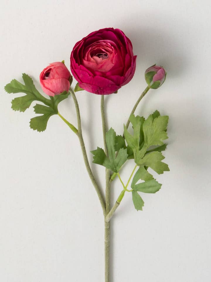 Kunstig lyserød ranunkelstilk for engroshandel hos Flair Interiors