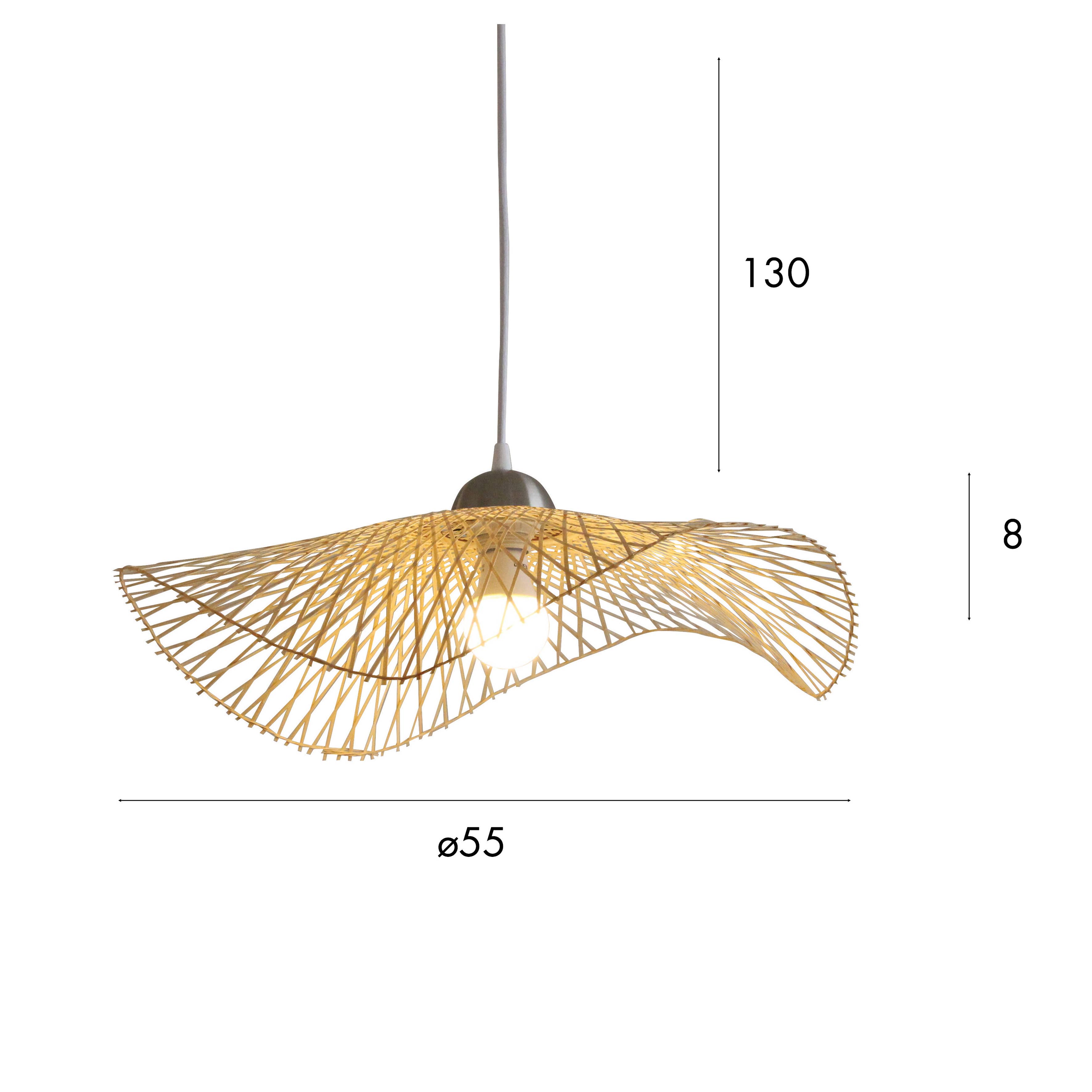 Now's Home - Wholesale Chandelier/Hanging Light - Natural bamboo suspension Diam 55cm Caravelle4